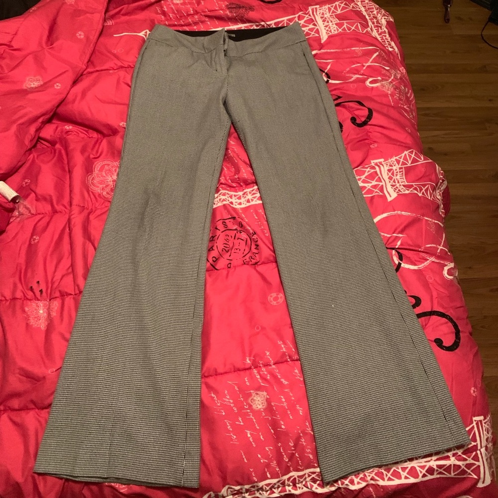 Express checker black and white pants